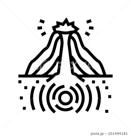 volcanic earthquake disaster line icon vector illustration volcanic earthquake disaster line icon vector illustration 101494181