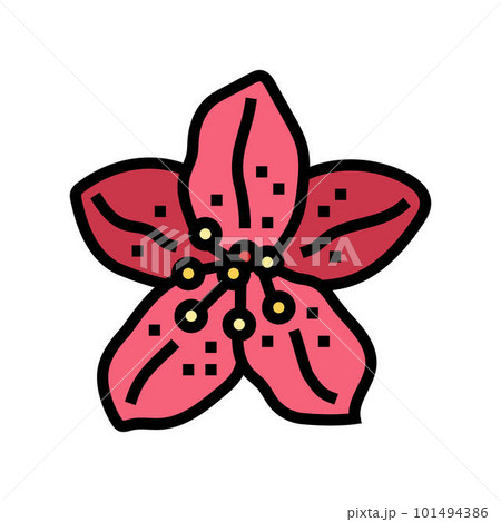 rhododendron flower spring color icon vector illustration rhododendron flower spring color icon vector illustration 101494386