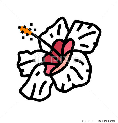 hibiscus flower spring color icon vector illustration hibiscus flower spring color icon vector illustration 101494396