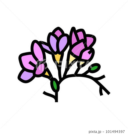 freesia flower spring color icon vector illustration freesia flower spring color icon vector illustration 101494397