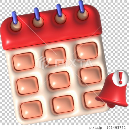 3D illustration Calendar notification on the scheduled date 101495752