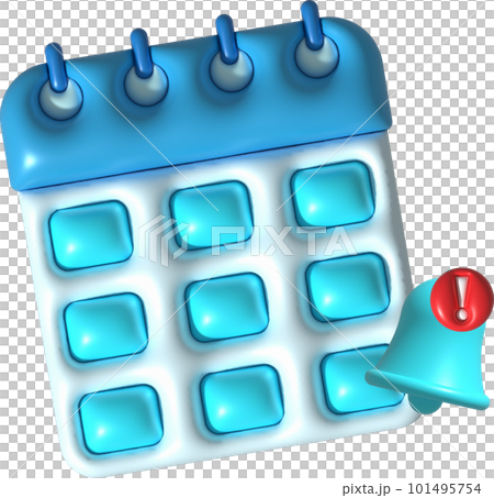 3D illustration Calendar notification on the scheduled date 101495754