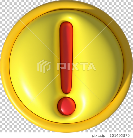 illustration. 3D Symbols with caution symbols. 101495870