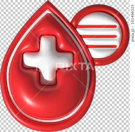 illustration 3D, blood drop symbol and blood owner details illustration 3D, blood drop symbol and blood owner details 101496323