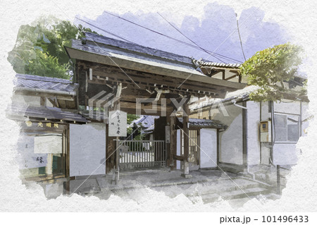 水彩画風 宮島 光明院 広島県廿日市市 水彩画風 宮島 光明院 広島県廿日市市 101496433