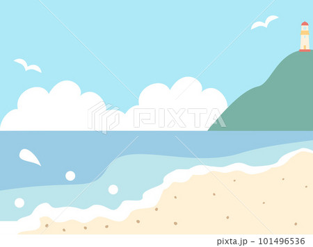 海岸と海と灯台のイラスト 海岸と海と灯台のイラスト 101496536