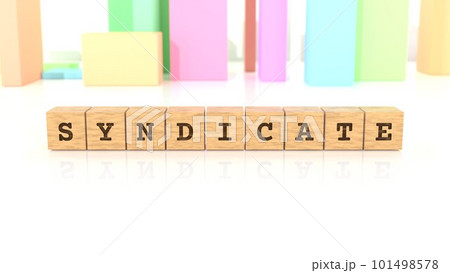 SYNDICATEの文字が印字された木製ブロック SYNDICATEの文字が印字された木製ブロック 101498578