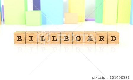 BILLBOARDの文字が印字された木製ブロック BILLBOARDの文字が印字された木製ブロック 101498581