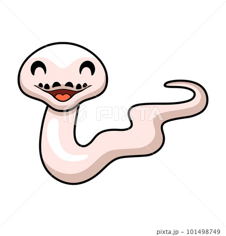 Cute black eyed leucistic reticulatus python cartoon 101498749