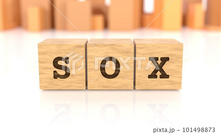 SOXの文字が印字された木製ブロック 101498873