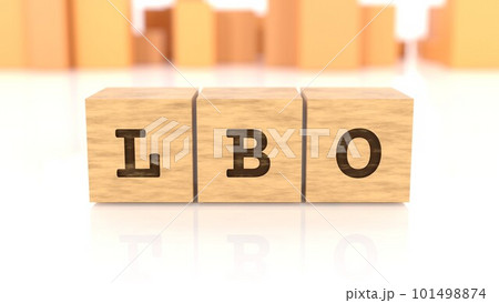 LBOの文字が印字された木製ブロック LBOの文字が印字された木製ブロック 101498874