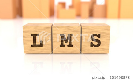 LMSの文字が印字された木製ブロック LMSの文字が印字された木製ブロック 101498878