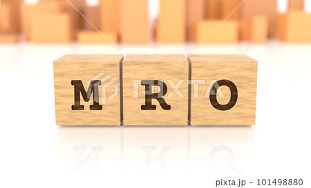 MROの文字が印字された木製ブロック 101498880