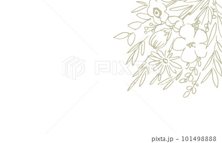 線画。線画の花束ベクターイラスト。 101498888