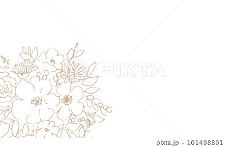 線画。線画の花束ベクターイラスト。 線画。線画の花束ベクターイラスト。 101498891