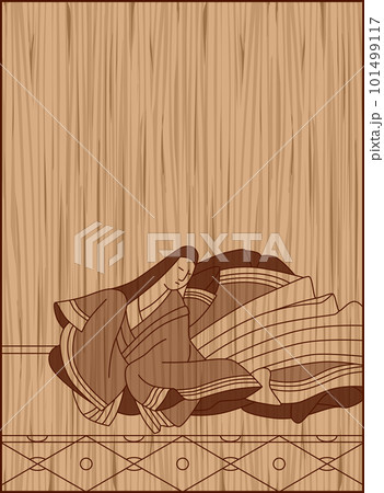 木彫り風百人一首　紫式部 101499117