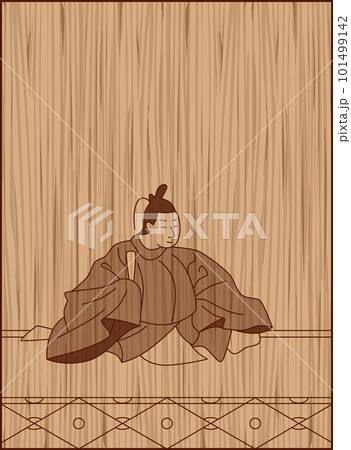 木彫り風百人一首　紀貫之 101499142