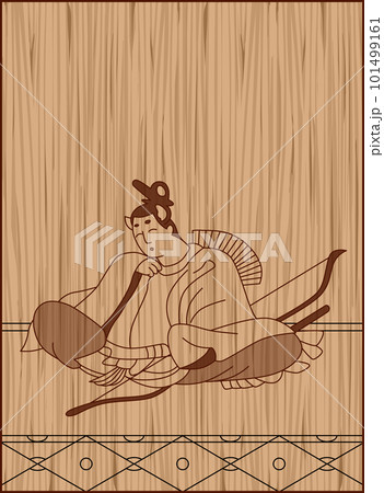 木彫り風百人一首　在原業平朝臣 101499161