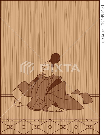 木彫り風百人一首　安倍仲麿 101499171