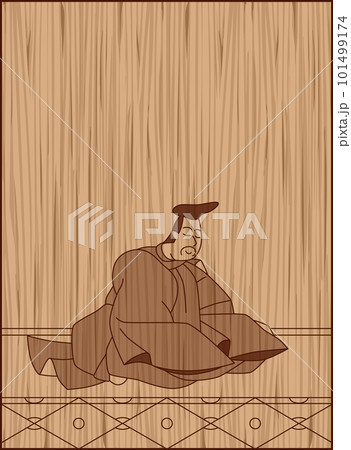 木彫り風百人一首 山部赤人 木彫り風百人一首 山部赤人 101499174