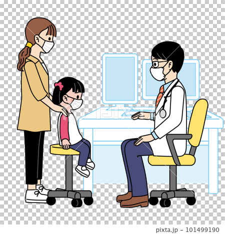 受診する親子・女の子 受診する親子・女の子 101499190