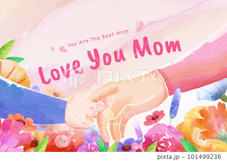 Sweet watercolor mother's day card 101499236