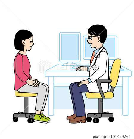 受診する女性と医師 101499260