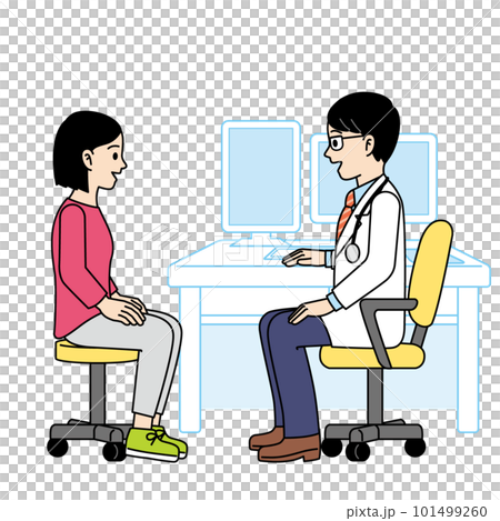 受診する女性と医師 101499260