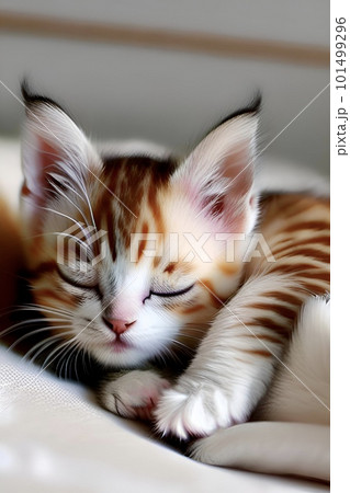 寝ている子猫　AI画像 101499296