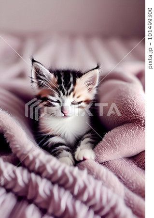 寝ている子猫　AI画像 101499300