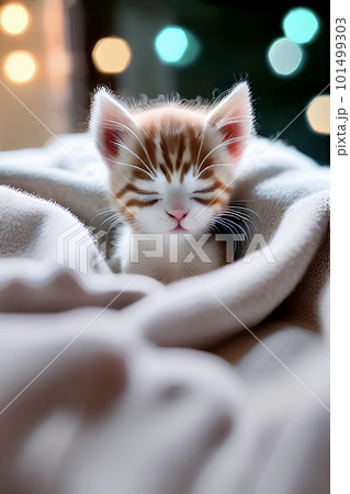 寝ている子猫　AI画像 101499303