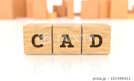CADの文字が印字された木製ブロック 101499421