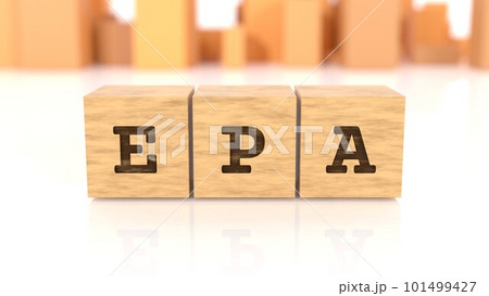 EPAの文字が印字された木製ブロック 101499427
