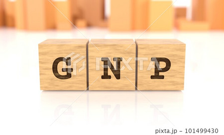 GNPの文字が印字された木製ブロック GNPの文字が印字された木製ブロック 101499430