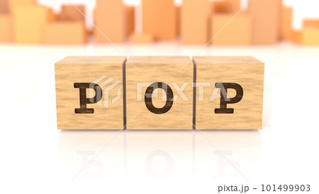 POPの文字が印字された木製ブロック 101499903