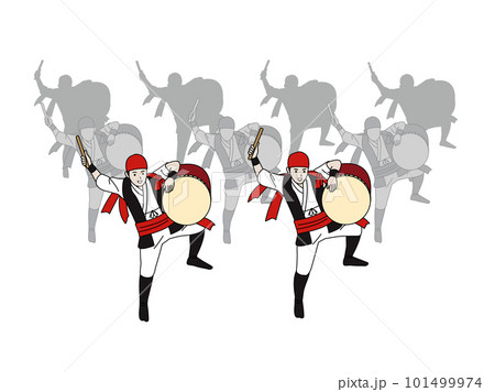 エイサーを踊る男性のイラスト 101499974
