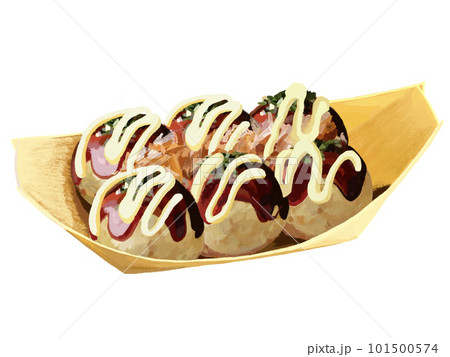 ソースをかけたたこ焼き（舟皿付き） 101500574