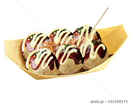 ソースとマヨネーズをかけたたこ焼き 101500575