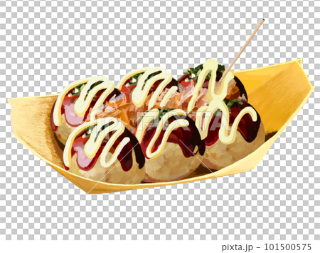 ソースとマヨネーズをかけたたこ焼き 101500575