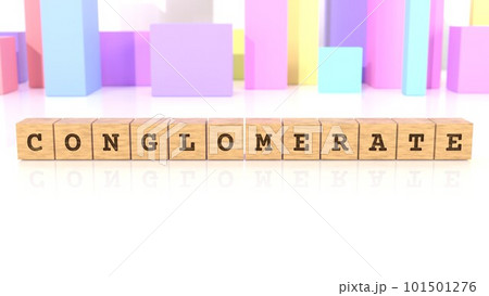 CONGLOMERATEの文字が印字された木製ブロック CONGLOMERATEの文字が印字された木製ブロック 101501276