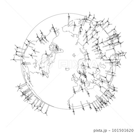 Electric wind turbines on Earth 101501620