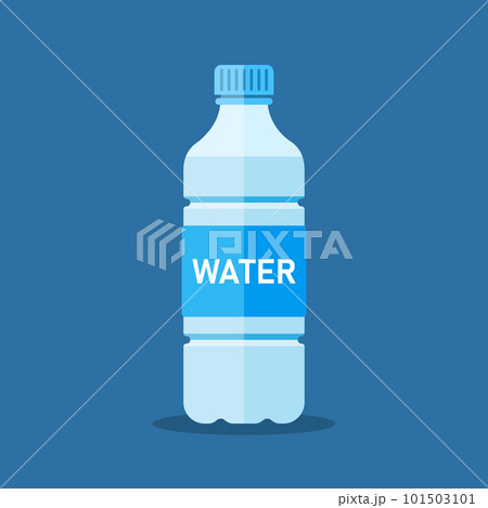 Water bottle icon in flat style. Fitness drink vector illustration on isolated background. Healthy beverage sign business concept. 101503101