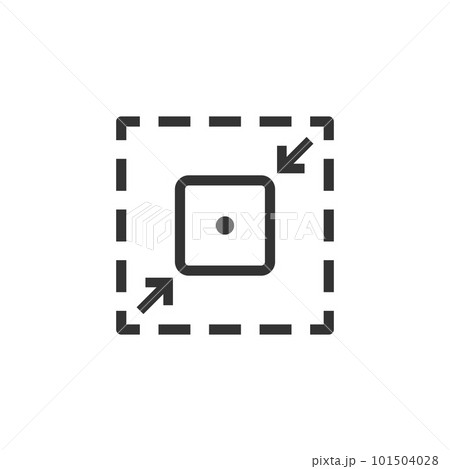 Compact size icon in flat style. Scale fit vector illustration on isolated background. Resize button sign business concept. Compact size icon in flat style. Scale fit vector illustration on isolated background. Resize button sign business concept. 101504028