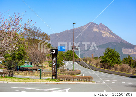 道の駅ゆふいんから見る春の由布岳 101504303