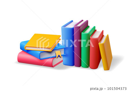 3D Stack of Closed Books Isolated 3D Stack of Closed Books Isolated 101504373