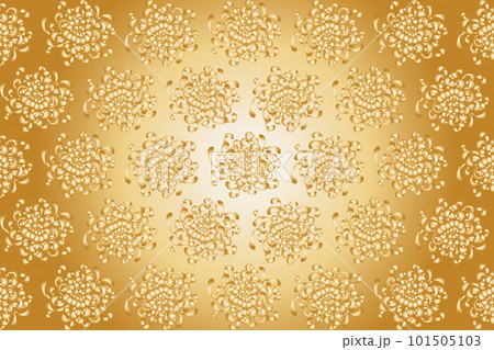 Illustration of Gold Chrysanthemum flower on golden background. Illustration of Gold Chrysanthemum flower on golden background. 101505103