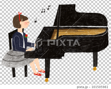 彈鋼琴的女孩的插圖 101505981