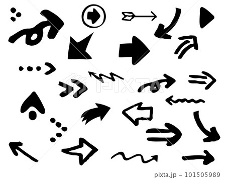 シンプルな手書きの矢印のアイコンセット 101505989