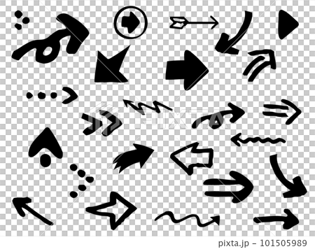 シンプルな手書きの矢印のアイコンセット 101505989