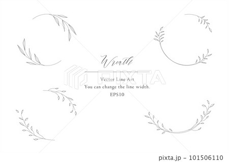 線幅変更可能なボタニカルフレームのセット 101506110